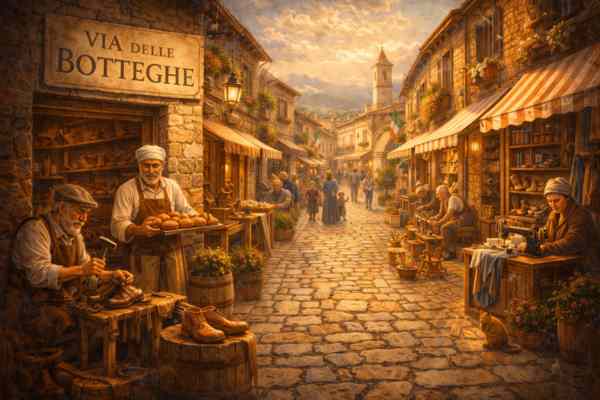 La via delle Botteghe